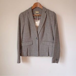 Talbots Tweed Blazer NWT Woven In Italy, Color Gray/Taupe Tones, Size 2